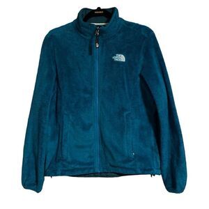 The North Face zip soft fleece jacket w pockets & cinchable bottom